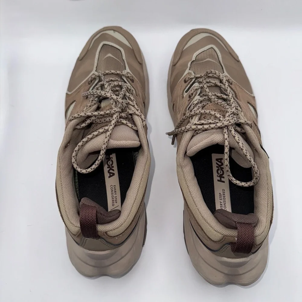 Hoka One One Anacapa Low GTX Mens Sneaker 10.5D Dune Hiking Shoes Vibram GoreTex